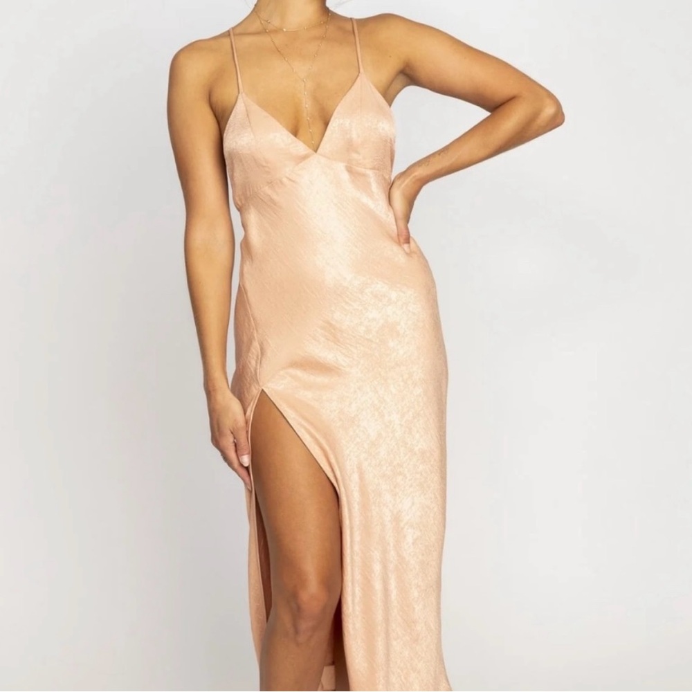 NWT RESA Harper Blush Satin Maxi Dress | Size XS